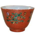 An Antique Chinese Qing Export Porcelain Tea Bowl Or Wine Cup C 19thc