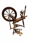 Antique Wooden Spinning Wheel Flax Wheel W Extra Bobbins Spindles 34  Folk Art