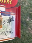 Original Chesterfield Cigarettes Painted Metal Flange Sign