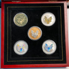 2007 Ultimate 5 Silver Eagle Dollar Collection Hologram Gold Plate Colorized Set