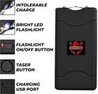  Mini Stun Gun And Pepper Spray For Self Defense-extremely Powerful Black