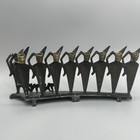 Vintage Hanukkah Menorah Brass Made In Israel Rec Des  1734 1950s Read