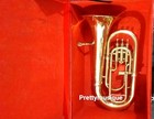 Euphonium 4 Valve Pure Brass Metal In Golden Polish cushion Case   Free Shipping