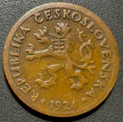 Czechoslovakia - First Republic  1918-1938   Old Brass Coin 10 Haleru 1924  