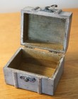 Small Antiqued Treasure Chest Trinket Jewelry Box Coastal Beach Nautical Decor