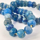 Old Dogon Bohemian Blue Round Trade Beads 30 Inch