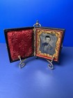 Pair Of 1 9th Plate Ambrotypes  Same Family  One Confederate Soldier 