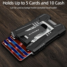 Heavy Duty Leather Id Badge Holder Portable Wallet With Clip For Cards   Cash