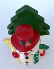 Vintage Snowman Hard Plastic Christmas Card Napkin Mail Holder Made In Hong Kong