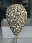 Estate Antique Victorian Rhinestone Tear Drop 12  Hatpin Sti-12