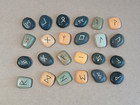 Elder Futhark Viking Resin Rune Stone Set Of 24 Complete Euc