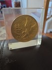 Vintage Lucite Paperweight Us Mint Bronze Medal Bicentennial Of Us Navy 
