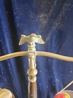 Brass Eagle Balance Scale Marble Base Wood Stand