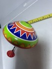 Vintage Toy Tin Top  Peanuts Characters Spinning Metal Top With Push Down Handle