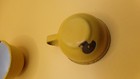 Vintage 9 Pc Childrens Yellow Enamelware Metal Dishes Tea Set 