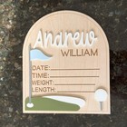 Personalized Golf Engraved Wood Sign - Custom Baby Name Announcement