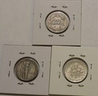 Silver Dime 3 Coin Type Set-barber  1916   Mercury  1945   Roosevelt  1964 -10