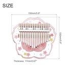  17 Keys Thumb Piano transparent Pink Flower Portable Finger Piano With Carry 