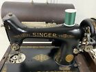 Vintage Antique Portable Singer Sewing Machine Bent Wood Cover Model 99 1931