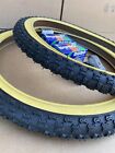 20  X 2 125 Bicycle Black gum Wall Tires Tubes Strips Duro Freestyle Bmx Knobby