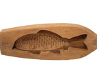 Vintage Hand Carved Wood Fish Mold Springerle Butter Mold Folk Art Rustic Decor
