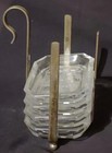 Vintage Chrome Plated Stand With Four Etched Glass Dipping Dishes     Older Set