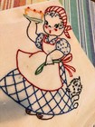 Vintage Flour Sack Towels Hand Embroidered Kitchen Housekeeping Towels