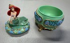 Disney The Little Mermaid Ariel Trinket jewelry Box Figurine Green Blue Gold
