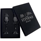   Set Of 2 Mr And Mrs Personalized Champagne Wedding Toasting Flute Gl
