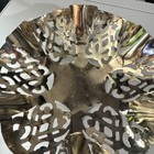 Vintage Leonard Silverplate Basket Pierced Footed Bowl Folding Handle 7 5  