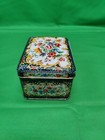 Vintage Daher Metal Hinged Decorative Tin Needlepoint Floral Design England B