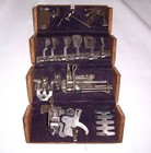 Antique Vintage 1889 Oak Singer Sewing Machine Puzzle Box With Attachments