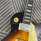 Sunburst Lp 6string Electric Guitar Flame Maple Top Black Bordering Circle In Us
