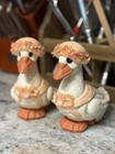 1980s Ceramic Duck Salt And Pepper Shakers With Stoppers Made In Taiwan