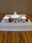 Japanese Clay Bell Lantern house Shape Kutani Ware Set Of Three