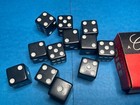 Box Of 12  Beautiful Solid Black Vintage New Old Stock Crisloid Dice      -black      