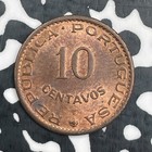 1959 Portuguese India 10 Centavos Lot n2041 High Grade  Beautiful 
