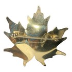 Vintage Hroar Prydz Norway Sterling Silver Large Enamel Gold Lmaple Leaf  Brooch