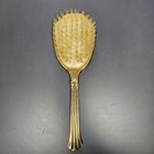 Vintage Gold Vanity Hand Mirror Ornate Handle   Floral Patte Art Deco Usa