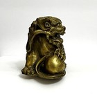 Vintage Solid Brass Chinese Foo Dog Figurine 2 25  X 3 0 