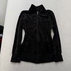 Vtg Juicy Couture Women s Black Velour Tracksuit Set Jacket   Pant Y2k Size L xl
