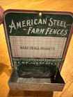 Antique American Steel Farm Fences Advertising Tin Match Holder   Striker Look