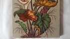 Striking Antique 6 X 12 Inch Floral Tile Plaque