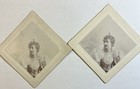 Minnie Stubbs Thorpe Antique Black And White Photo Pair  1896 Portraits  Fancy