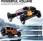 Electric Air Horn For Truck 150db Super Loud Black Horns Dual Trumpet With Compr