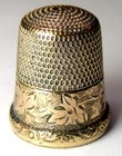 Antique Simons Bros  Gold Filled Thimble     wild Grapes   Leaves     C1890s