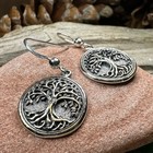 New Solid Sterling Silver Tree Of Life Earrings Celtic Irish Scottish Pagan 925