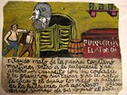 Vtg C  1940s Hp Mexican Tin Retablo Apostle Santiago Save Man From Embarracement