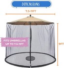 9ft Outdoor Canopy Umbrella Mosquito Net With Zipper Door  Breathable Mesh
