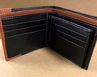 Bifold Wallet Men s Genuine Leather Center Flap Credit id Card Holder Slim Purse